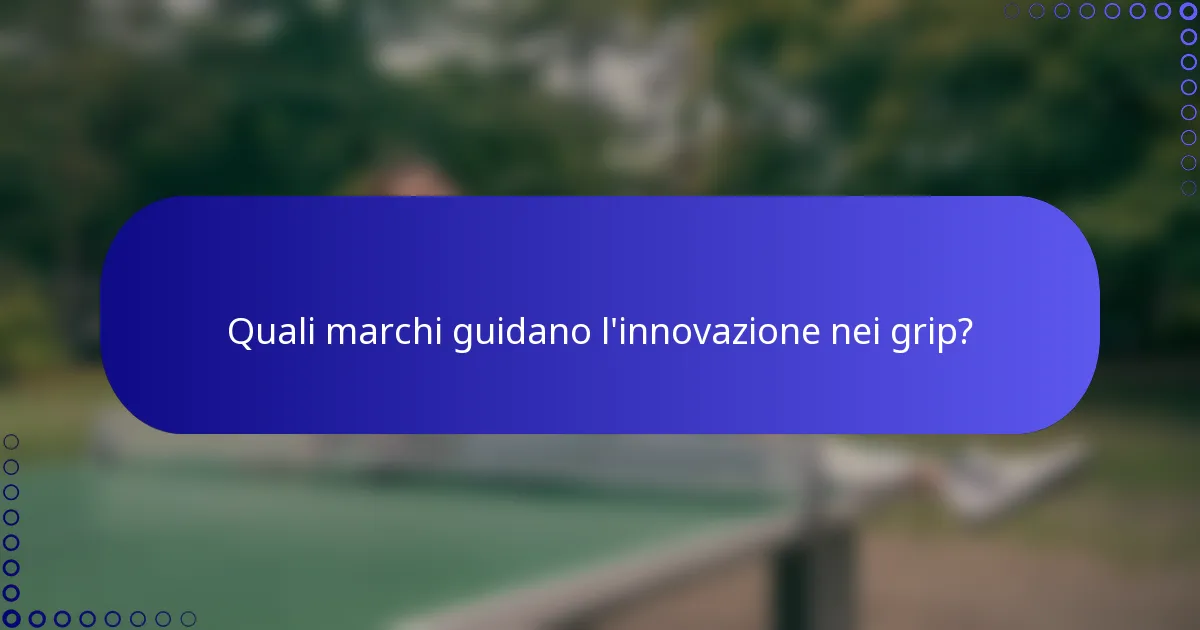 Quali marchi guidano l'innovazione nei grip?
