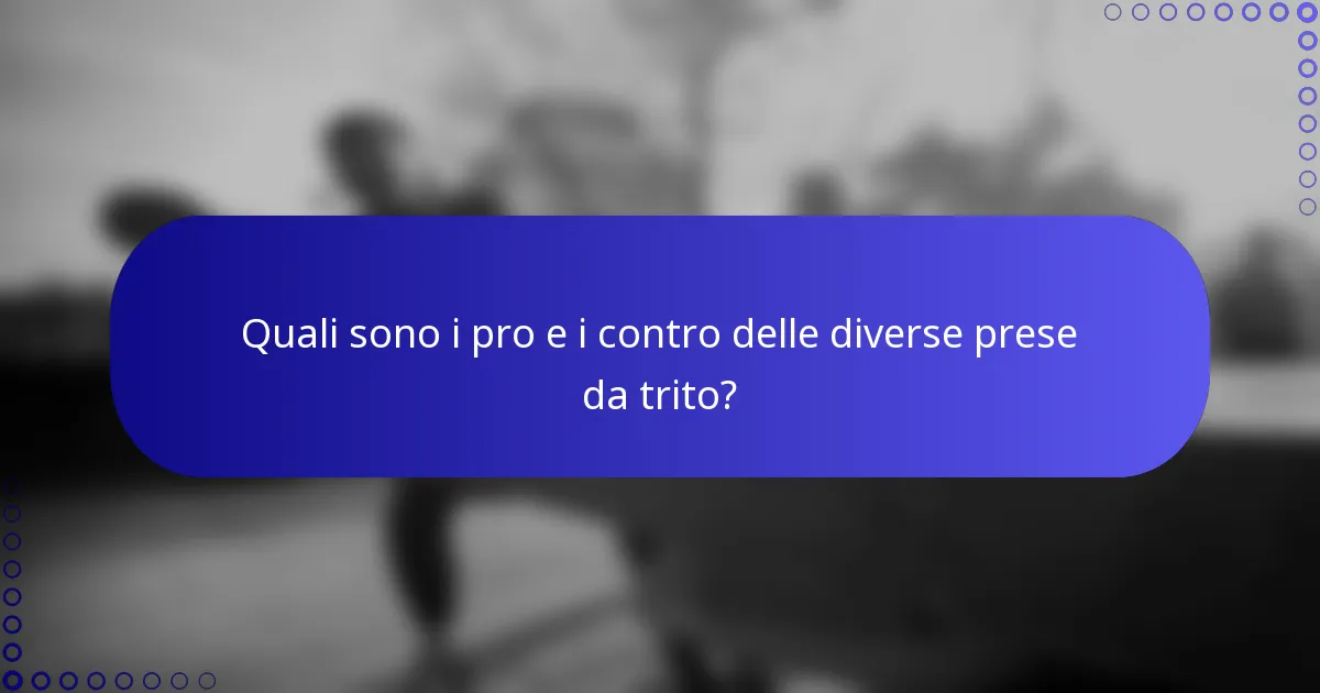 Quali sono i pro e i contro delle diverse prese da trito?